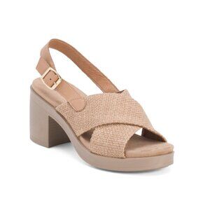 IGI&CO Brown Made In Italy Leather Block Heel Sandals